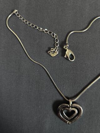Collar Swarovski Corazón Doble Plata
