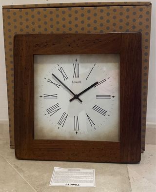 Orologio da parete Lowell in legno vintage