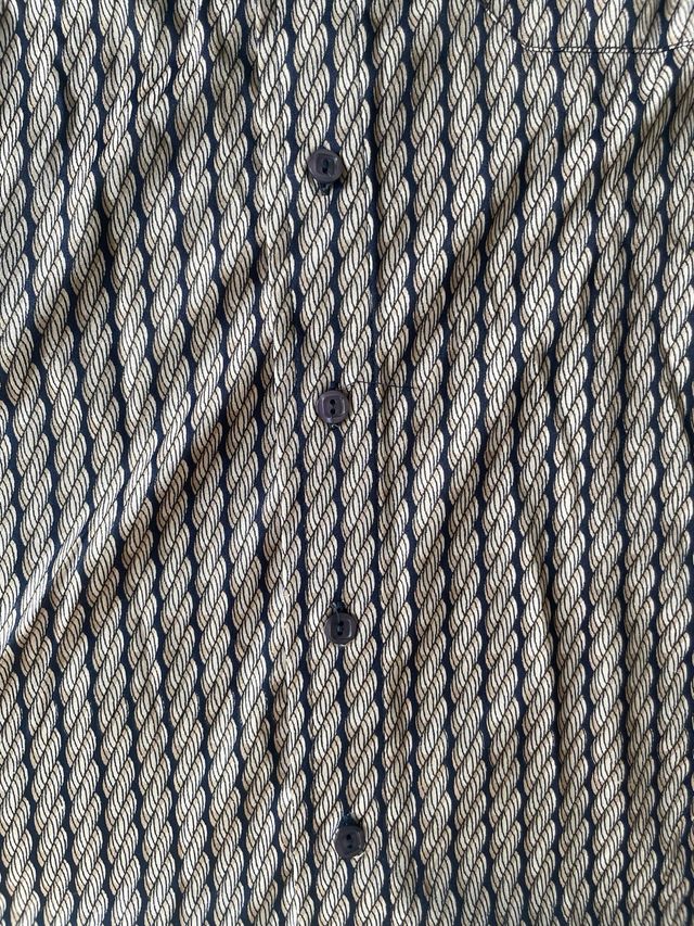 Camisa Punto Blanco Marrón Talla L