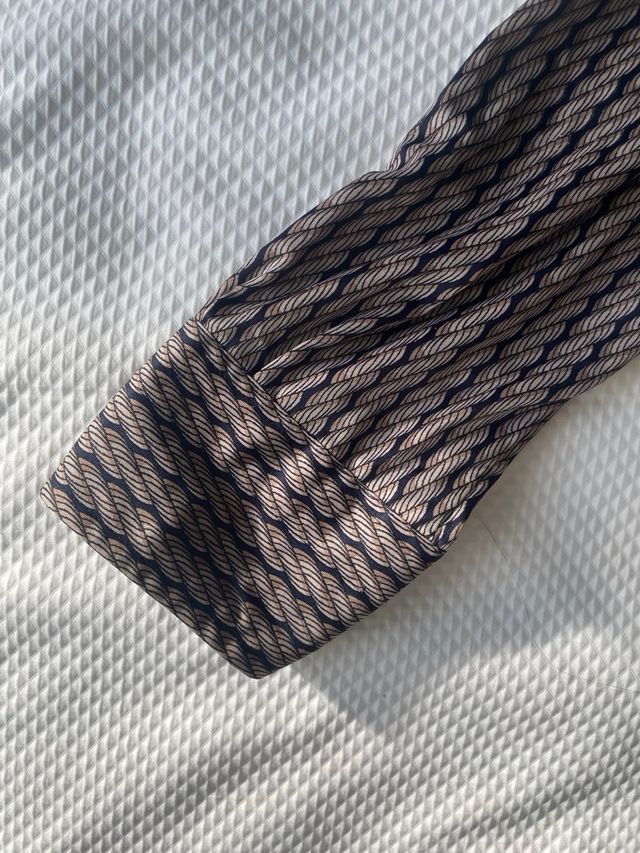 Camisa Punto Blanco Marrón Talla L