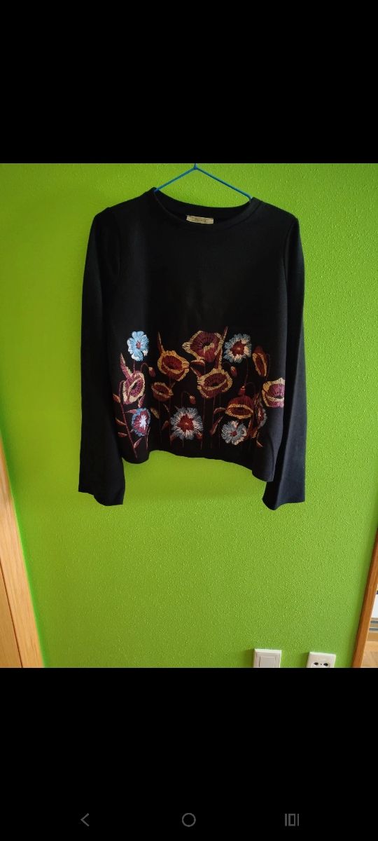 Jersey fino Zara bordado flores