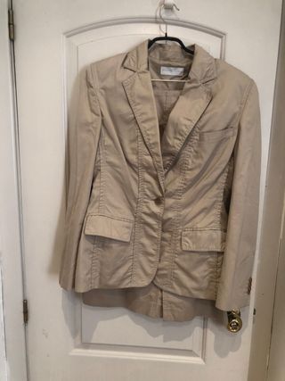 Traje Chaqueta Algodón Purificación Garcia Beige