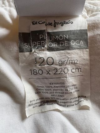 Edredón de Plumón de Oca 180x220