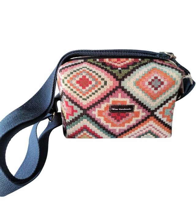 Borsa a scatola geometrica multicolore