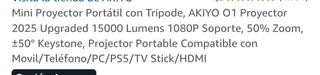 Mini proyector Akiyo con caja e instrucciones