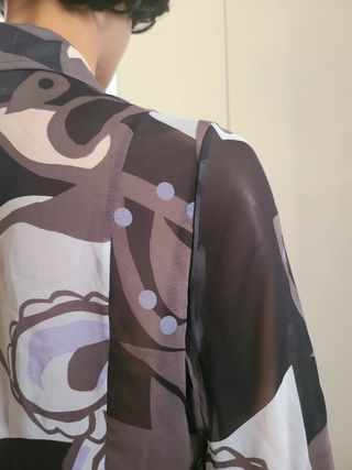 Camicia Seta Marrone Viola