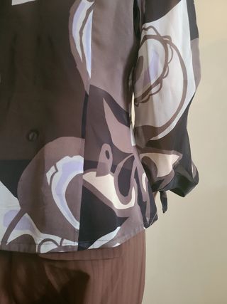 Camicia Seta Marrone Viola