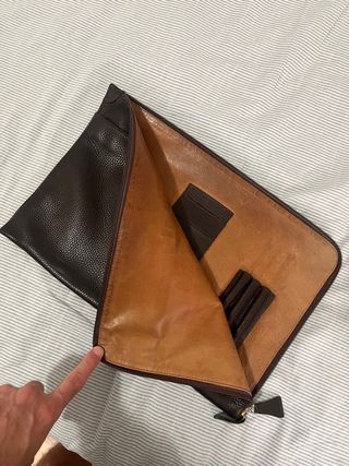 Funda Portadocumentos Piel Marrón