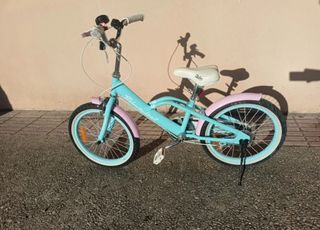 Bici infantil 18 color turquesa y rosa