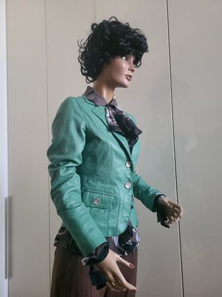 Giacca in pelle verde