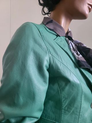Giacca in pelle verde