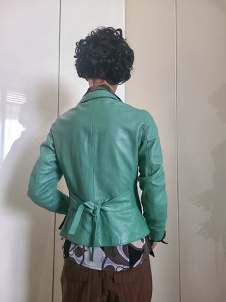Giacca in pelle verde