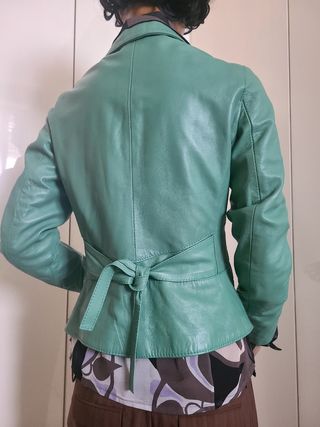 Giacca in pelle verde