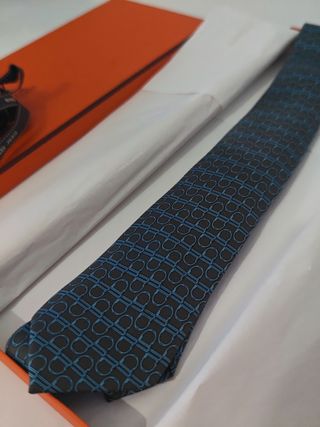 Corbata Hermes Paris Hombre Azul turquesa