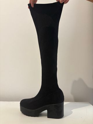 Botas altas negras con brillo Talla 36