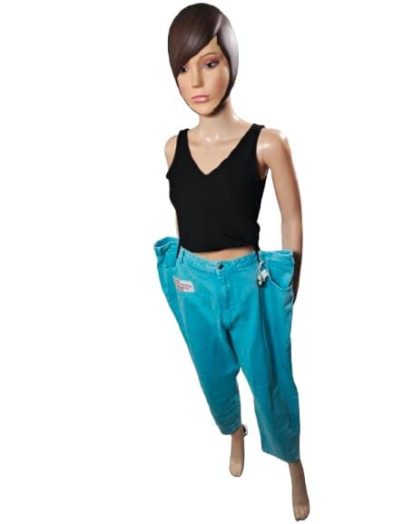 Pantalón curvy vaquero Clockhouse turquesa