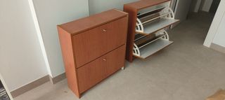 Zapatero madera 2 cajones