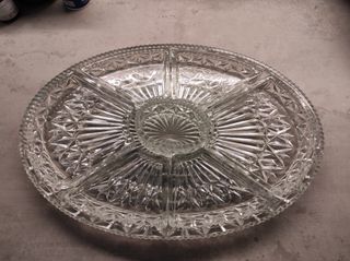 Antipastiera in vetro decorata