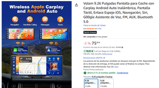 [NUEVO]Pantalla Coche Volam 9.26 CarPlay/Android A