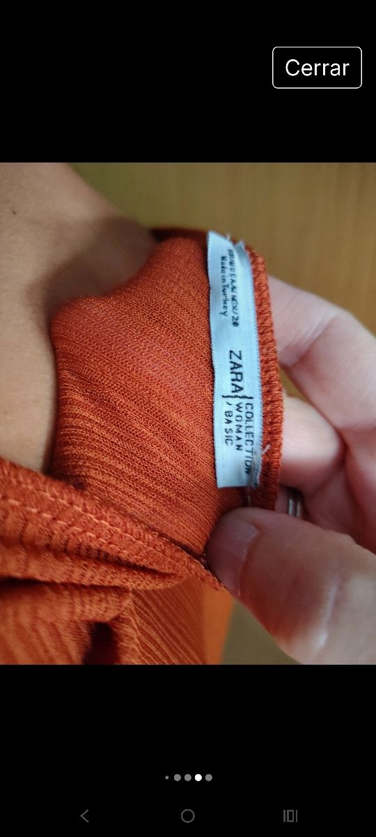 Camiseta Zara manga larga naranja