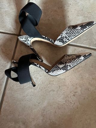 Scarpe con tacco snake print