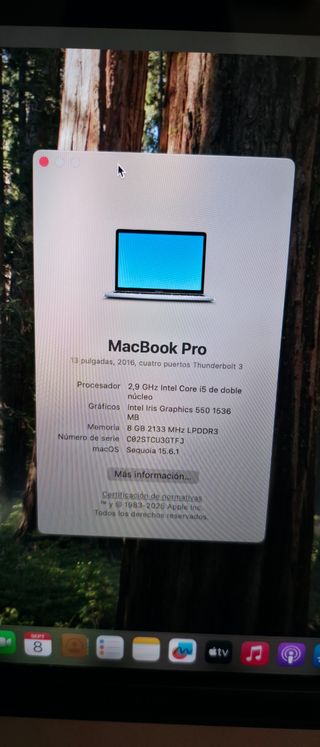 MacBook Pro 13 Touch Bar A1706 Plata