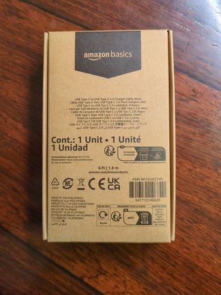 Cable USB-C a USB-C Amazon Basics 1.8m Negro