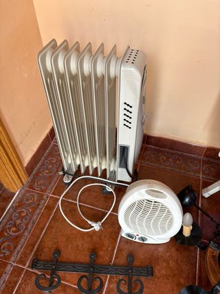 Lámpara de araña y calefactor