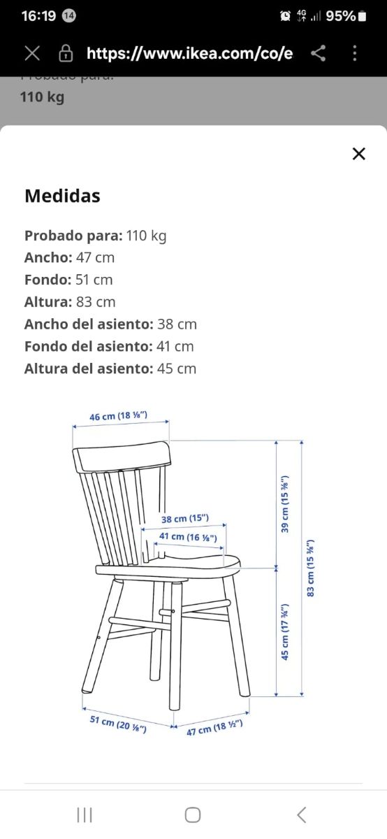 Dos sillas de madera blancas
