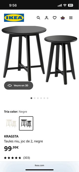 Mesita auxiliar redonda Ikea