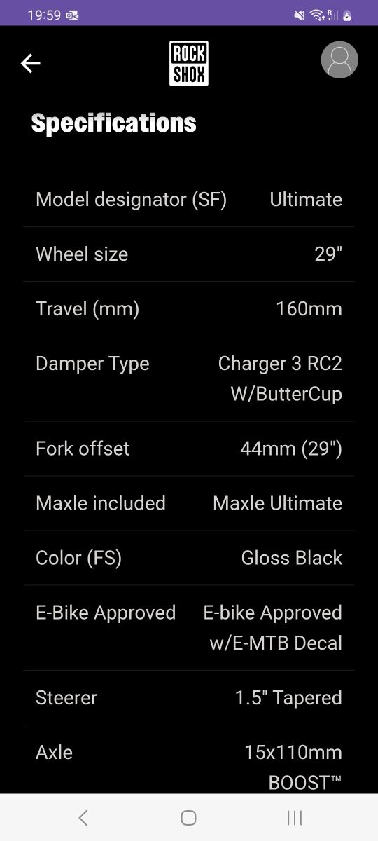 Horquilla Rockshox ZEB Ultimate 29 160mm