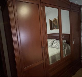 Dormitorio Matrimonio Madera Maciza + mueble tele