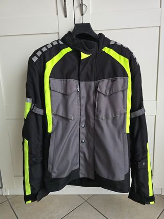 Giubbotto da Moto Smook uomo Nero/Grigio Fluo