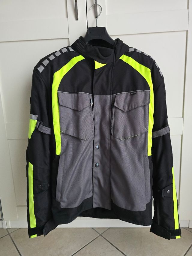 Giubbotto da Moto Smook uomo Nero/Grigio Fluo