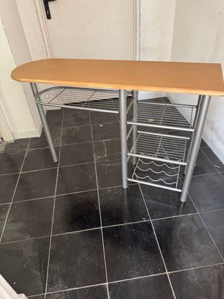 Mesa auxiliar cocina madera y metal