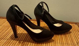 Zapatos de tacón alto 9 cm de ante negro