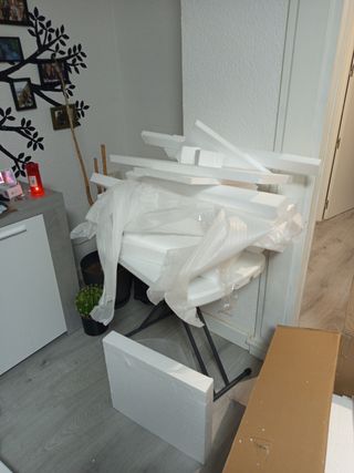 Chimenea rincón eléctrica decorativa blanca