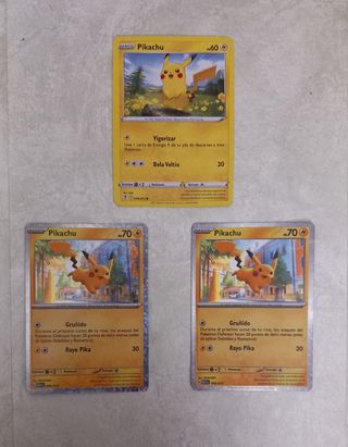 3 Cartas Pokémon pikachu
