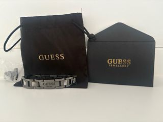 Pulsera Guess Plata y Negra