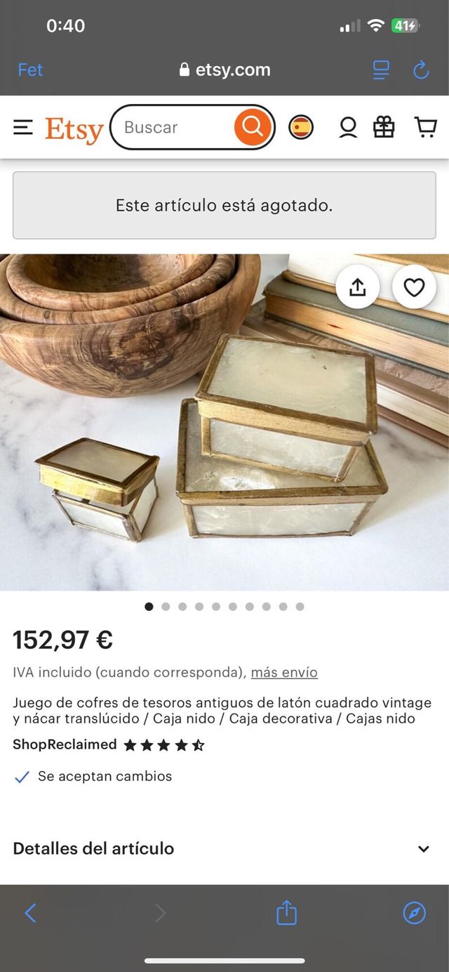Cajitas de Nácar Doradas y Blancas