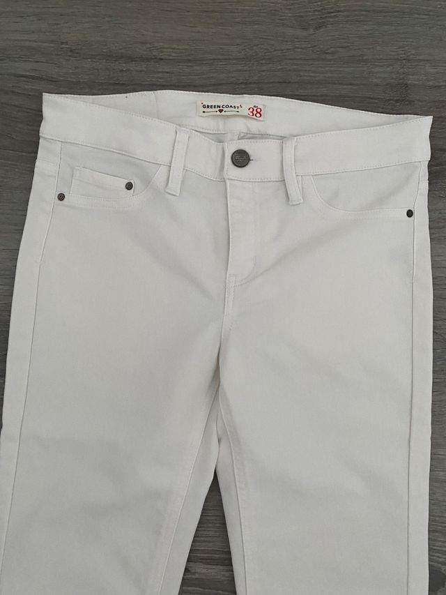 Pantalones pitillo blancos mujer Green Coast