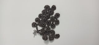 Pendientes Crochet Grises y Plateados