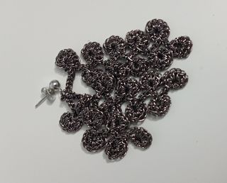 Pendientes Crochet Grises y Plateados