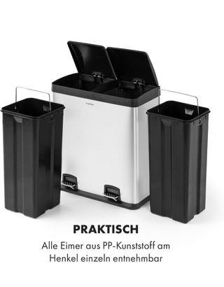 Papelera Klarstein 2x30L con Pedal