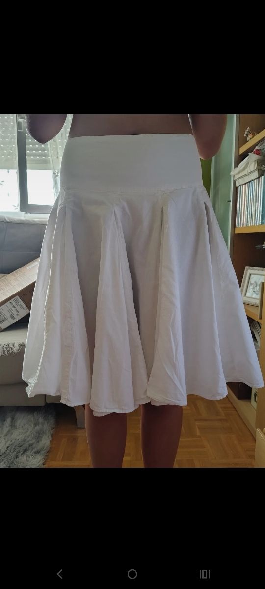 Falda Zara Blanca Mujer