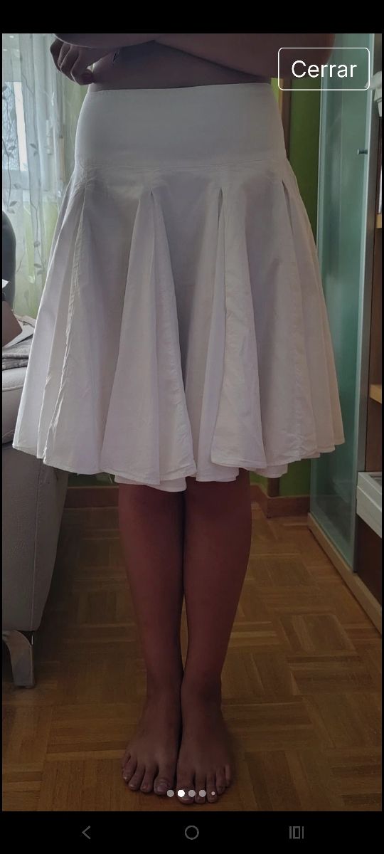 Falda Zara Blanca Mujer