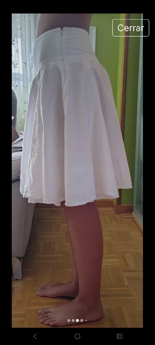 Falda Zara Blanca Mujer