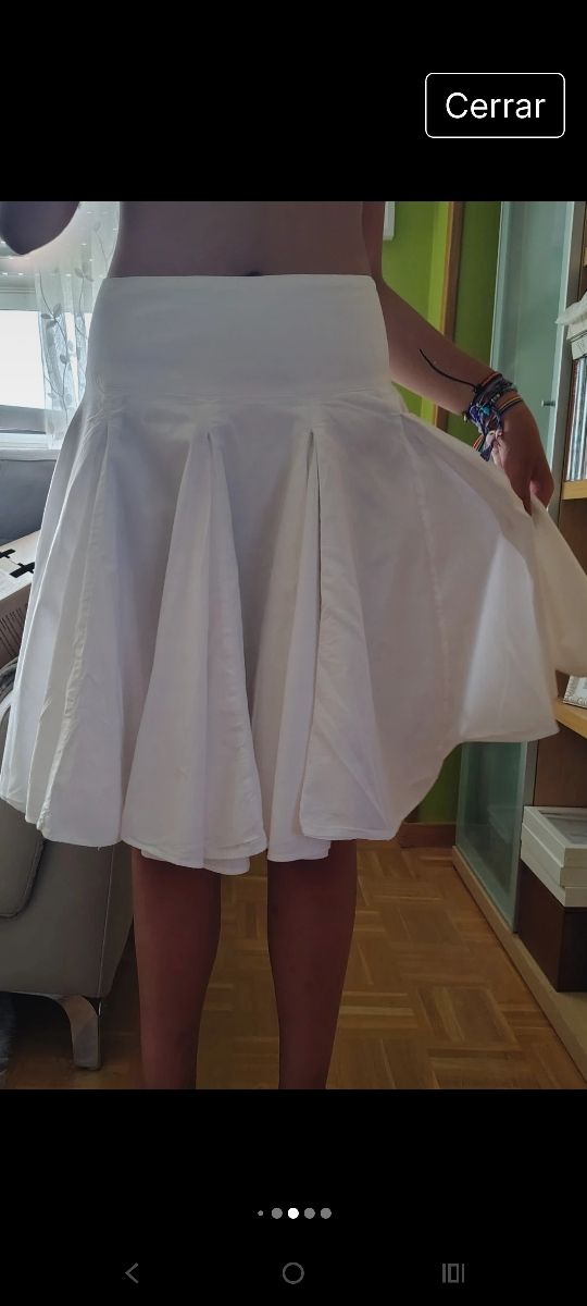 Falda Zara Blanca Mujer