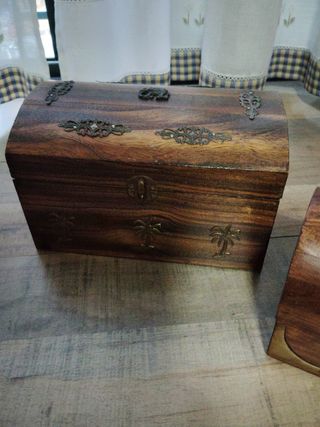 Set di 3 bauli decorativi in legno