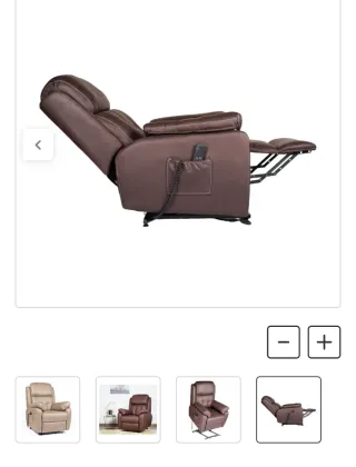 Sillón Relax elevador simil piel marrón